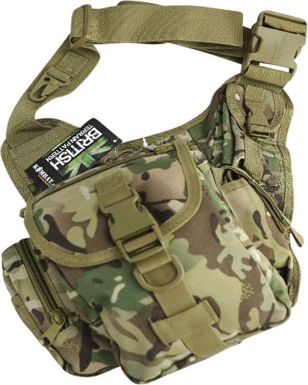 KOMBAT UK Tactical Schultertasche Unisex – 7 Liter, Olivgrün, Mit Vielen Fachn Für Outdoor & Alltag