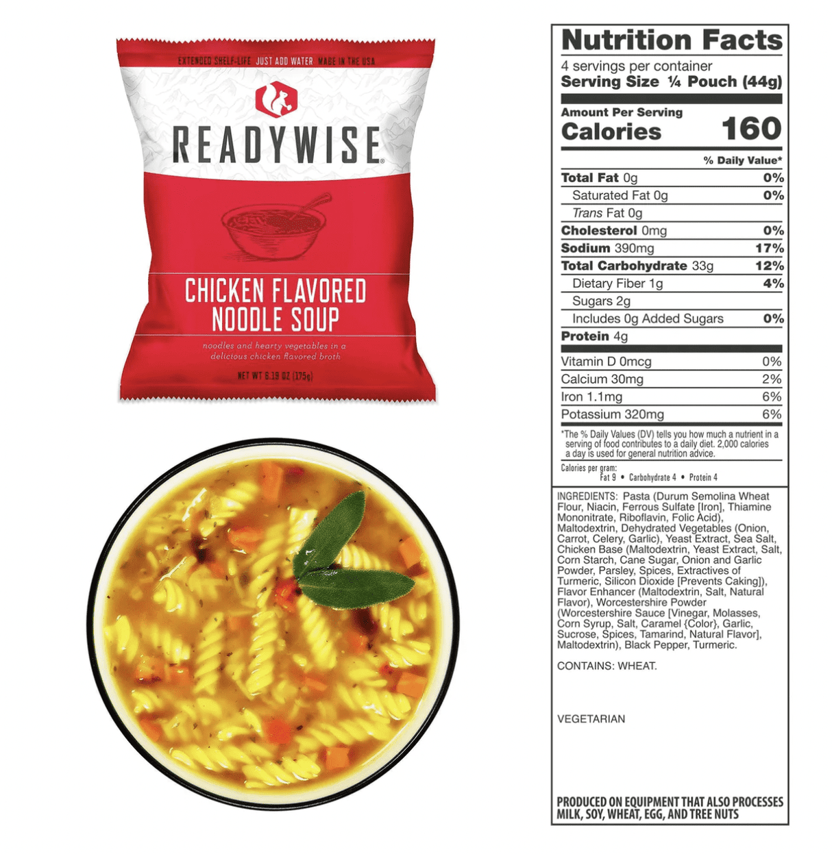 ReadyWise 120 Serving Entree Freeze Dried Vegetarian Meals