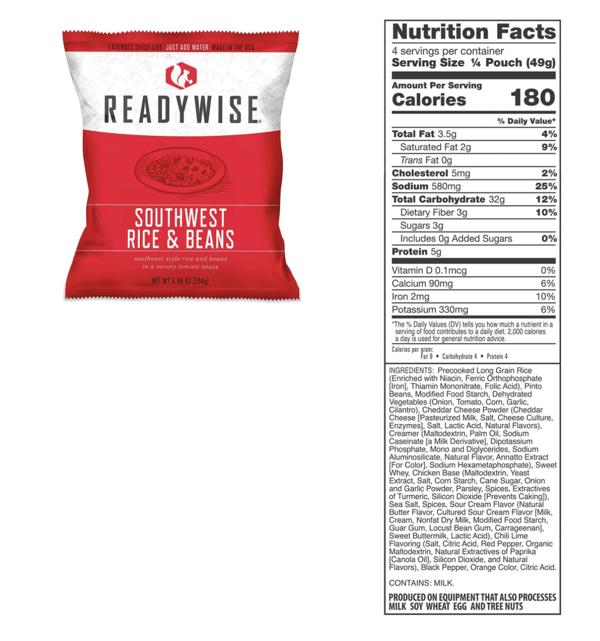 ReadyWise 120 Serving Entree Freeze Dried Vegetarian Meals