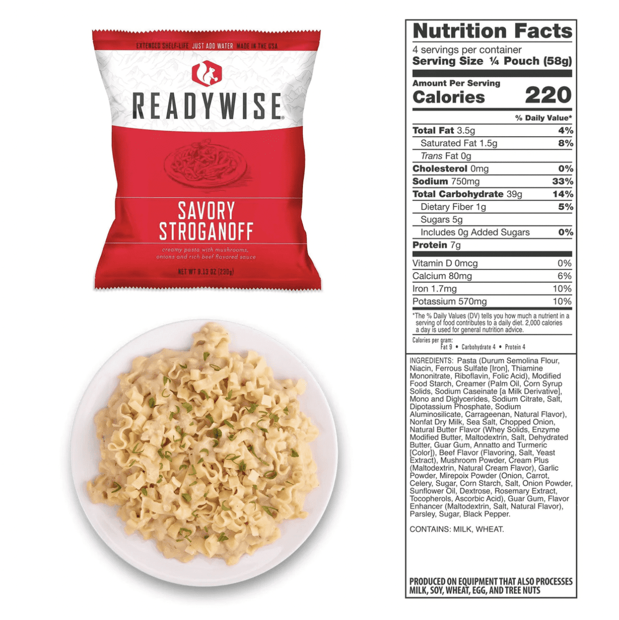 ReadyWise 120 Serving Entree Freeze Dried Vegetarian Meals