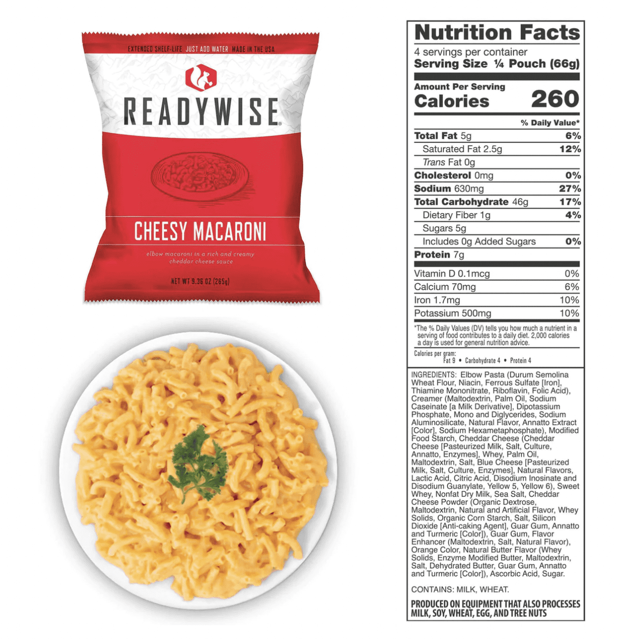 ReadyWise 120 Serving Entree Freeze Dried Vegetarian Meals