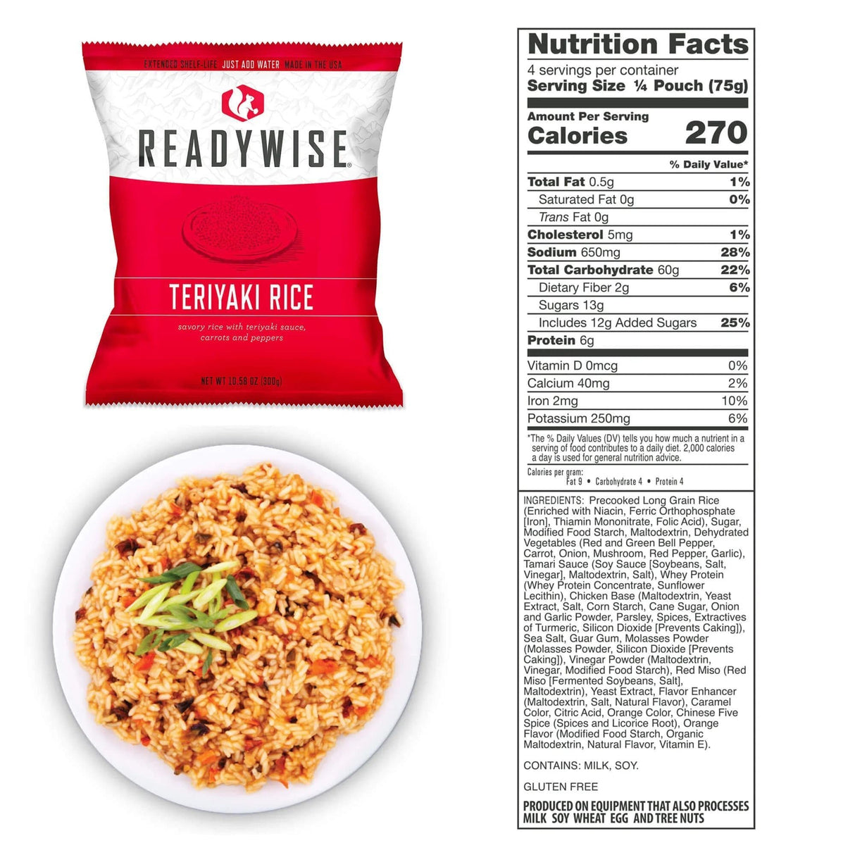 ReadyWise 60 Serving Entree Freeze Dried Vegetarian Meals