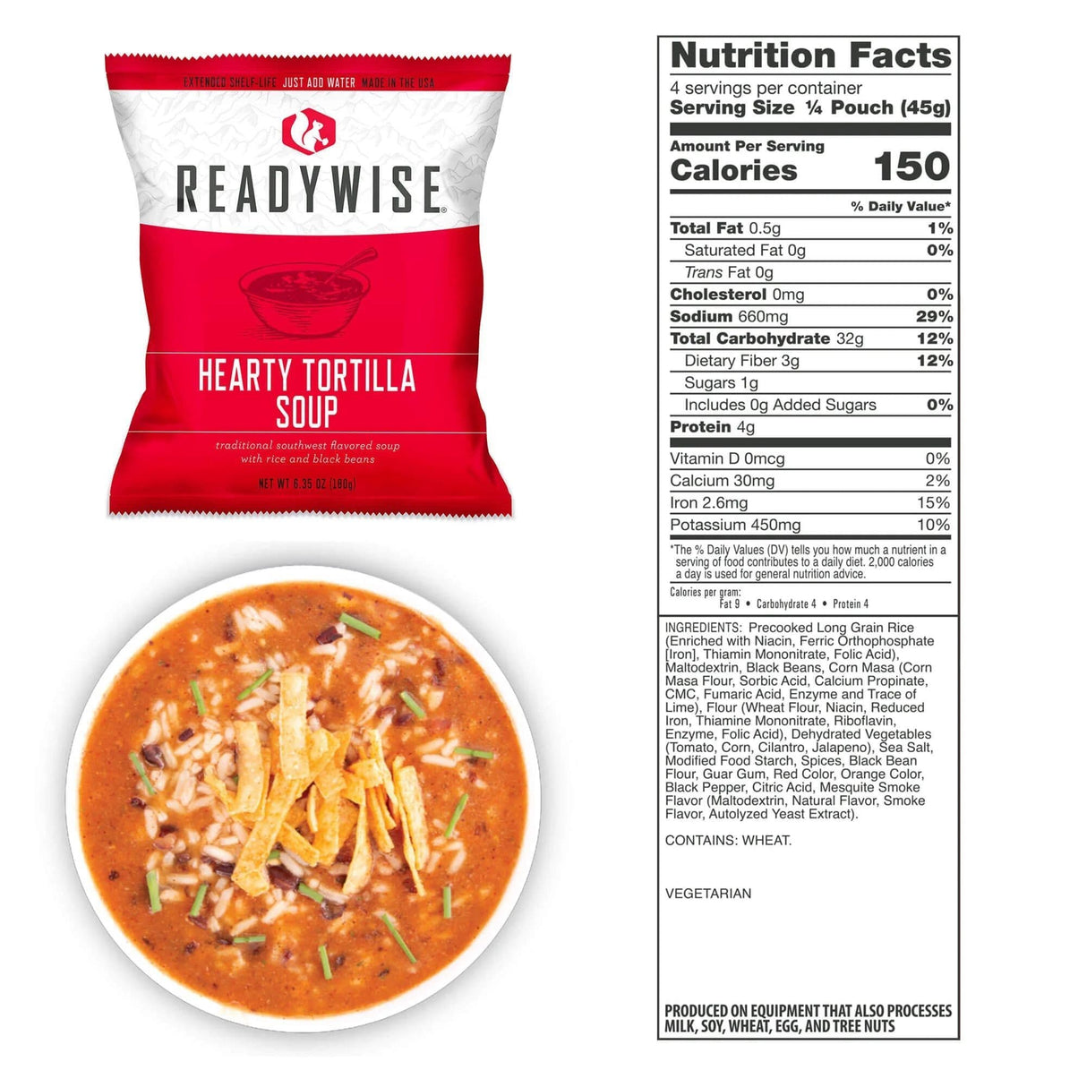 ReadyWise 60 Serving Entree Freeze Dried Vegetarian Meals