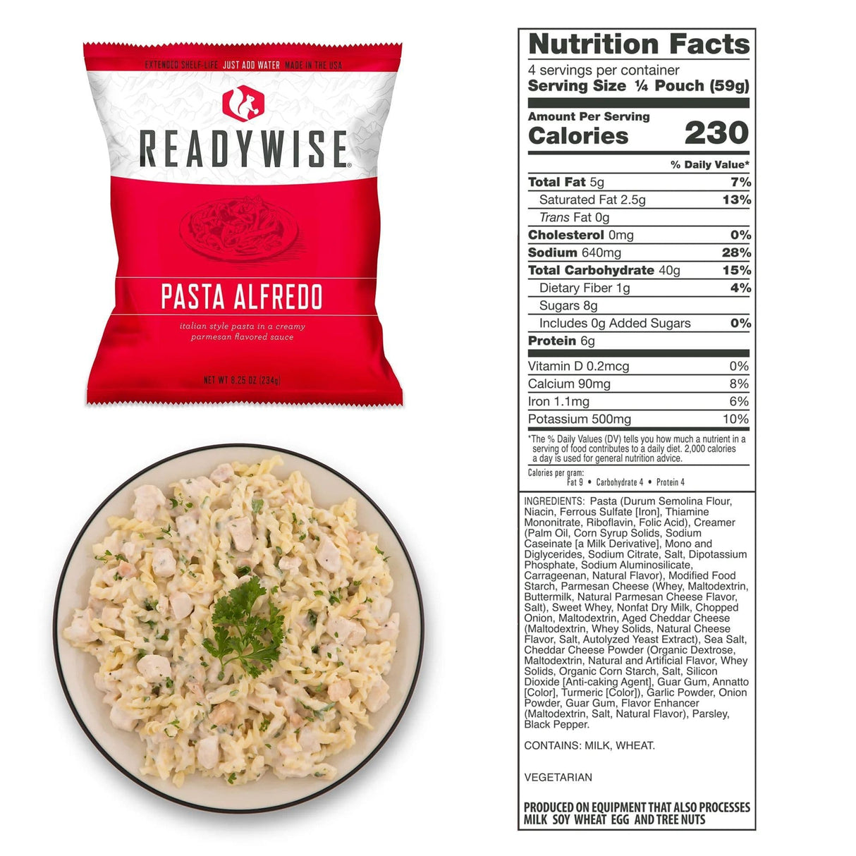 ReadyWise 60 Serving Entree Freeze Dried Vegetarian Meals