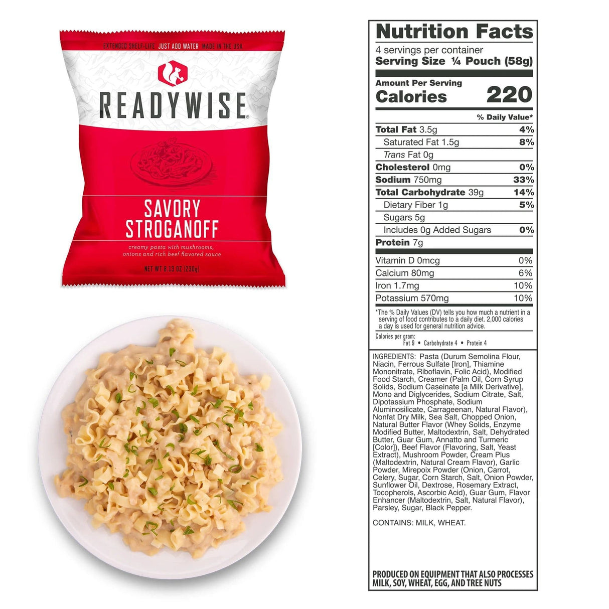 ReadyWise 60 Serving Entree Freeze Dried Vegetarian Meals