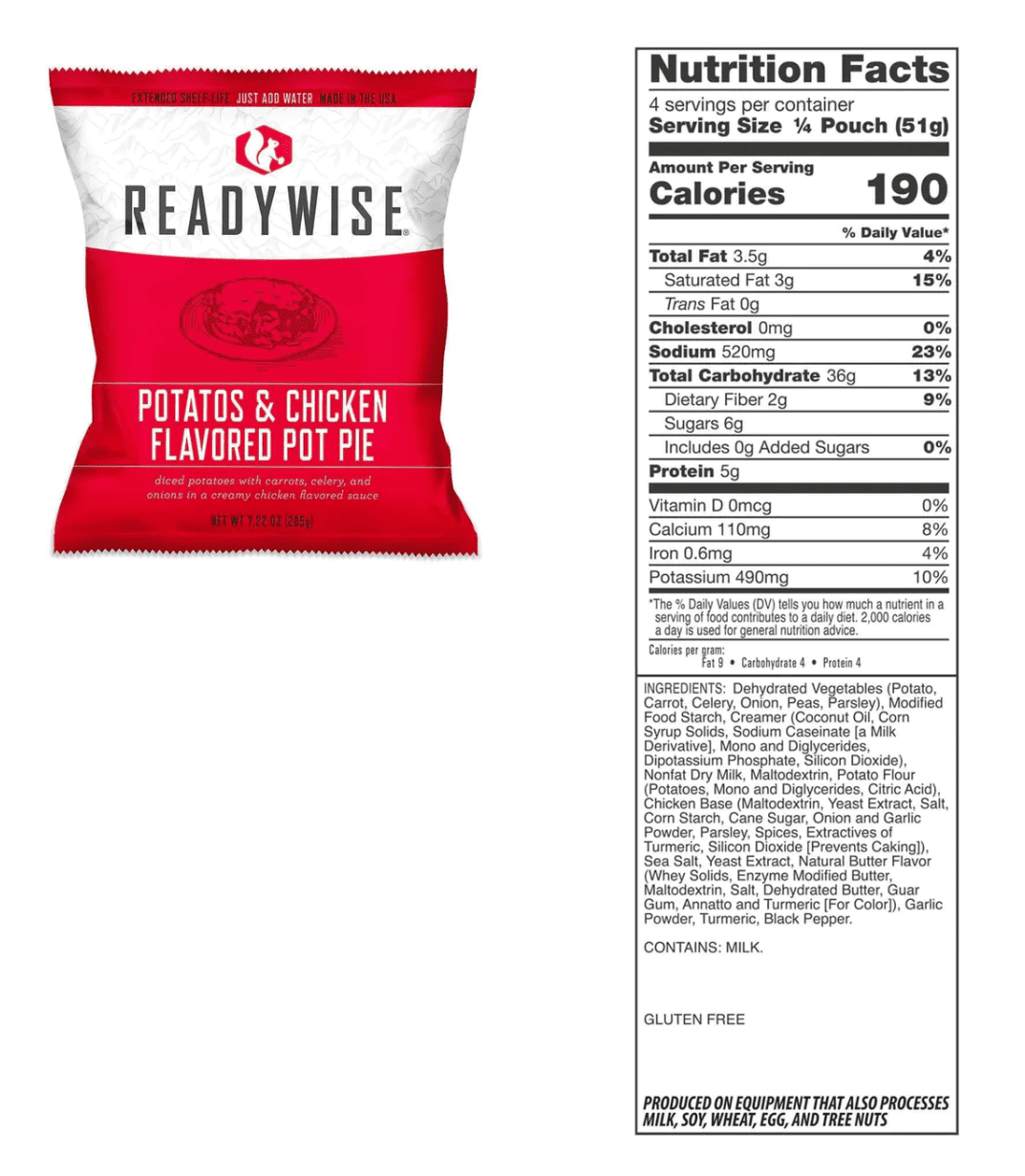 ReadyWise 60 Serving Freeze Dried Breakfast & Entree Meals In Dry Bag