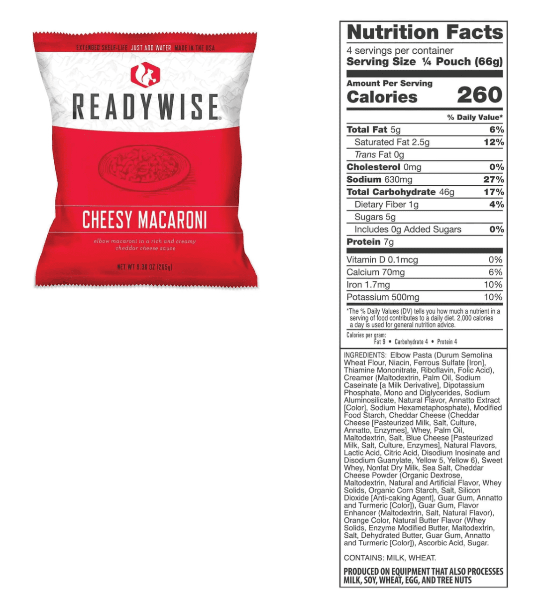 ReadyWise 60 Serving Freeze Dried Breakfast & Entree Meals In Dry Bag