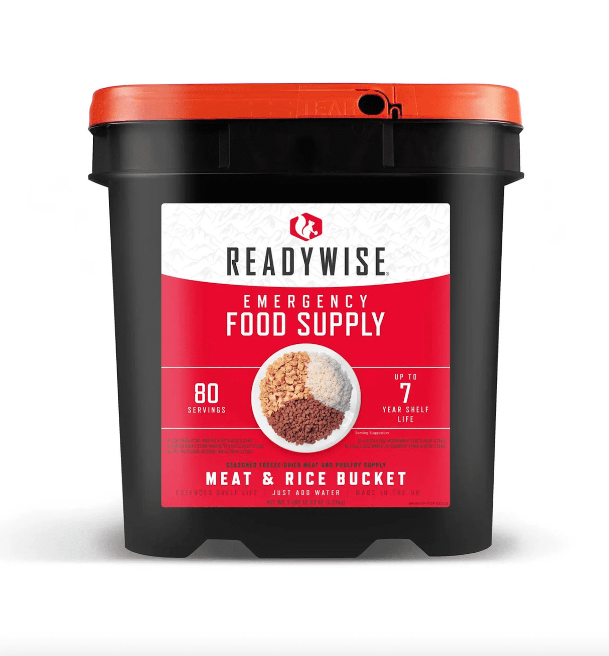 ReadyWise 80 Serving Freeze Dried Meat Bucket & Rice