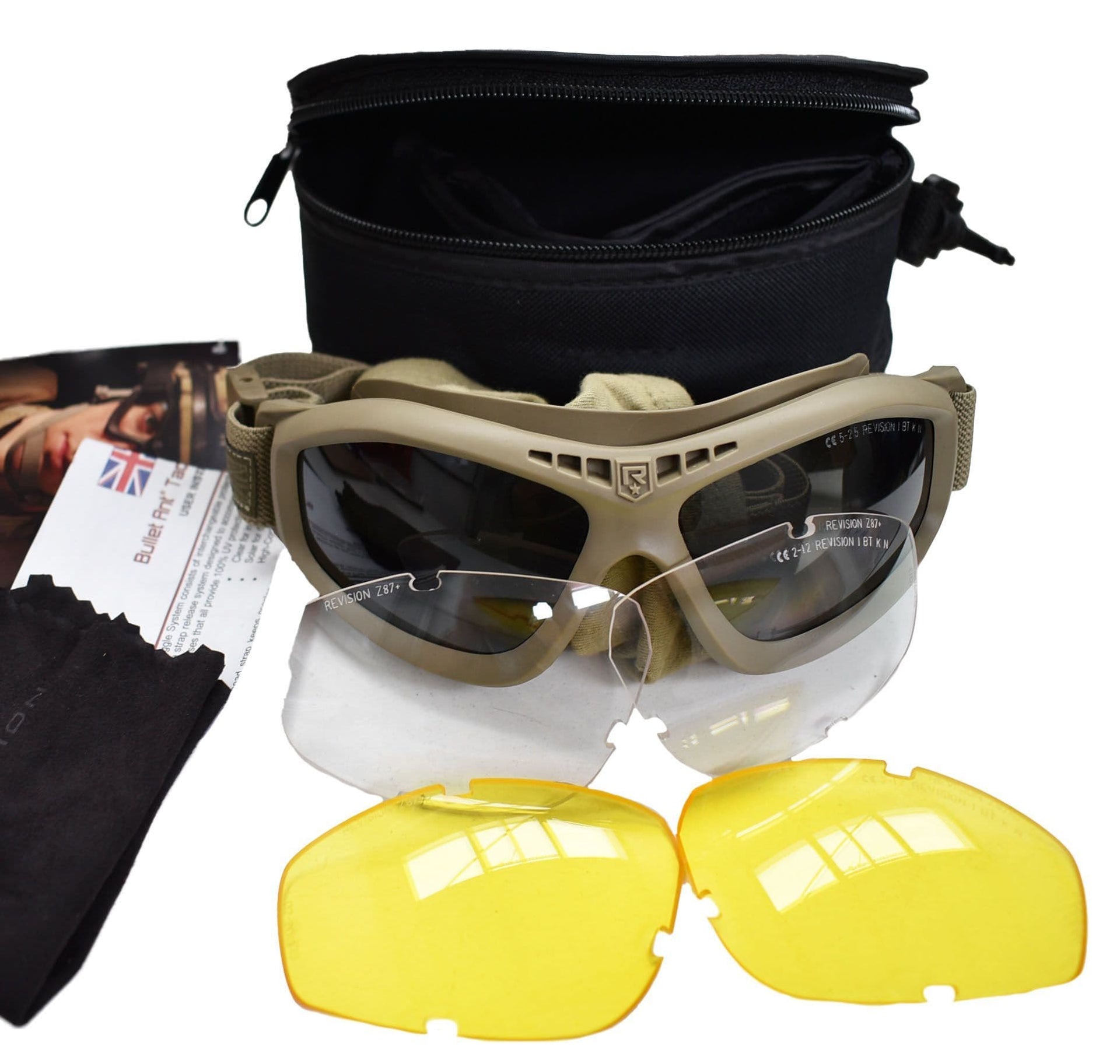 revision goggles Revision Military Bullet Ant Tan Deluxe Safety Goggles