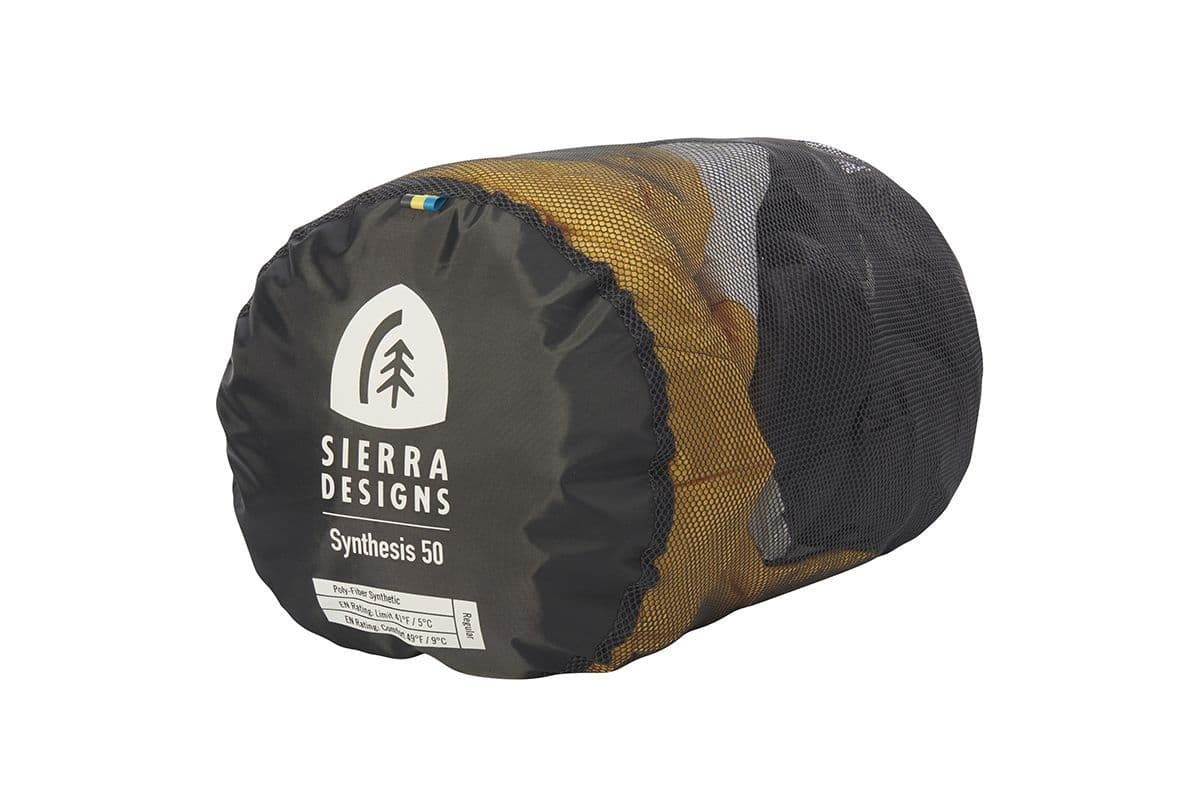 Sierra Designs Synthesis 50 Sleeping Bag- Black and Yellow