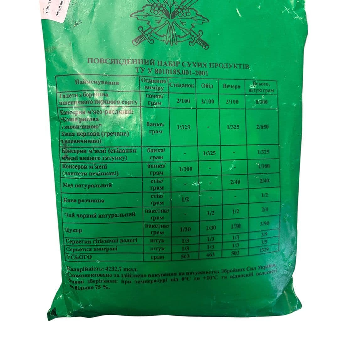 Ukraine Military Armed Forces MRE 24hr Ration Pack - Random Menu