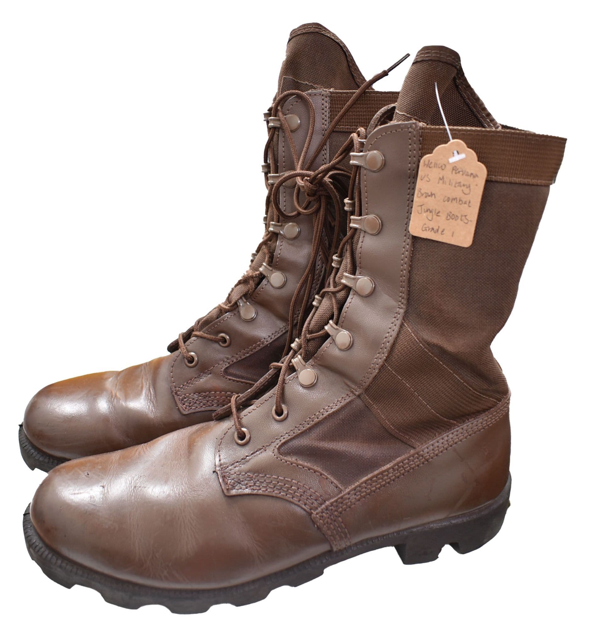 靴 US ARMY COMBAT BOOTS Wellco US10.0W Wellco Peruana US Military Brown Combat Jungle Boots – Preppers