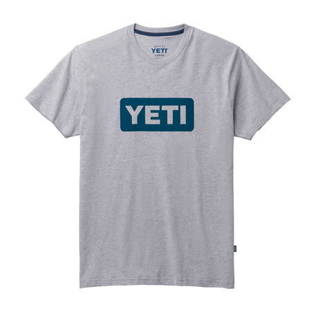 YETI Logo Badge Premium Short Sleeve T-Shirt - Grey / Navy